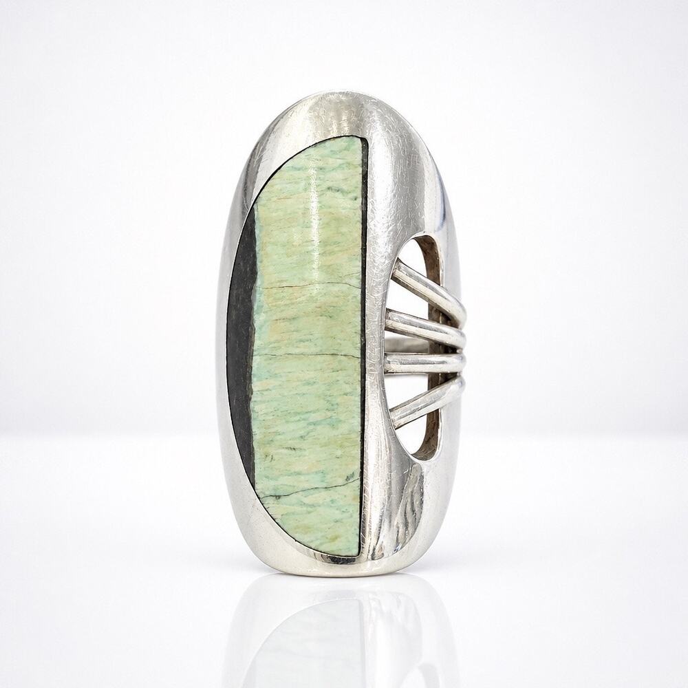 Jay King Sterling Silver Serpentine Statement Ring — Size 6